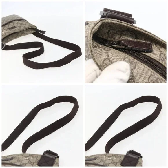 GUCCI GG Supreme Shoulder Bag PVC Beige Silver Auth 151520 - Picture 16 of 16